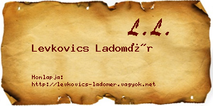 Levkovics Ladomér névjegykártya